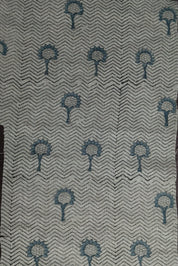 Garden Fairy  100% Organic Linen Block Print Fabric  Indian Designer Handmade Fabrics  Heavy Linen Pillow Cover And Upholstery Fabric