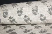 Chittaranjan  Heavy Linen Wood Block Print Fabric  Handmade Indian Art  Sustainable And Natural Linen/Cotton Fabrics
