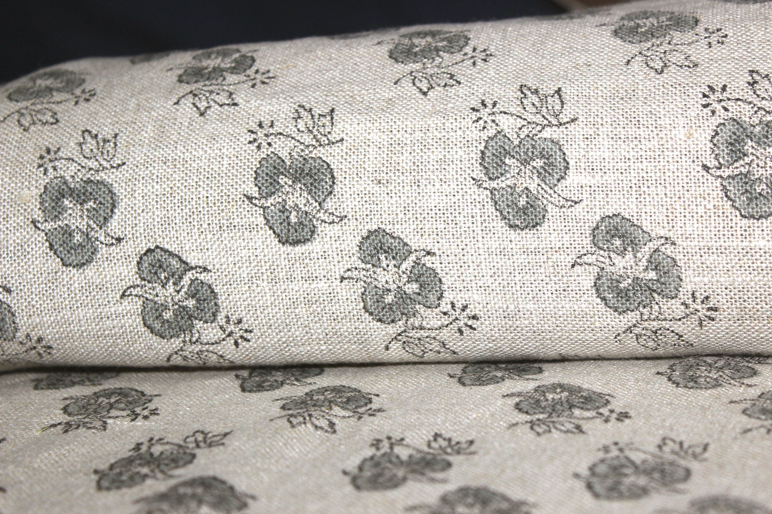Chittaranjan  Heavy Linen Wood Block Print Fabric  Handmade Indian Art  Sustainable And Natural Linen/Cotton Fabrics