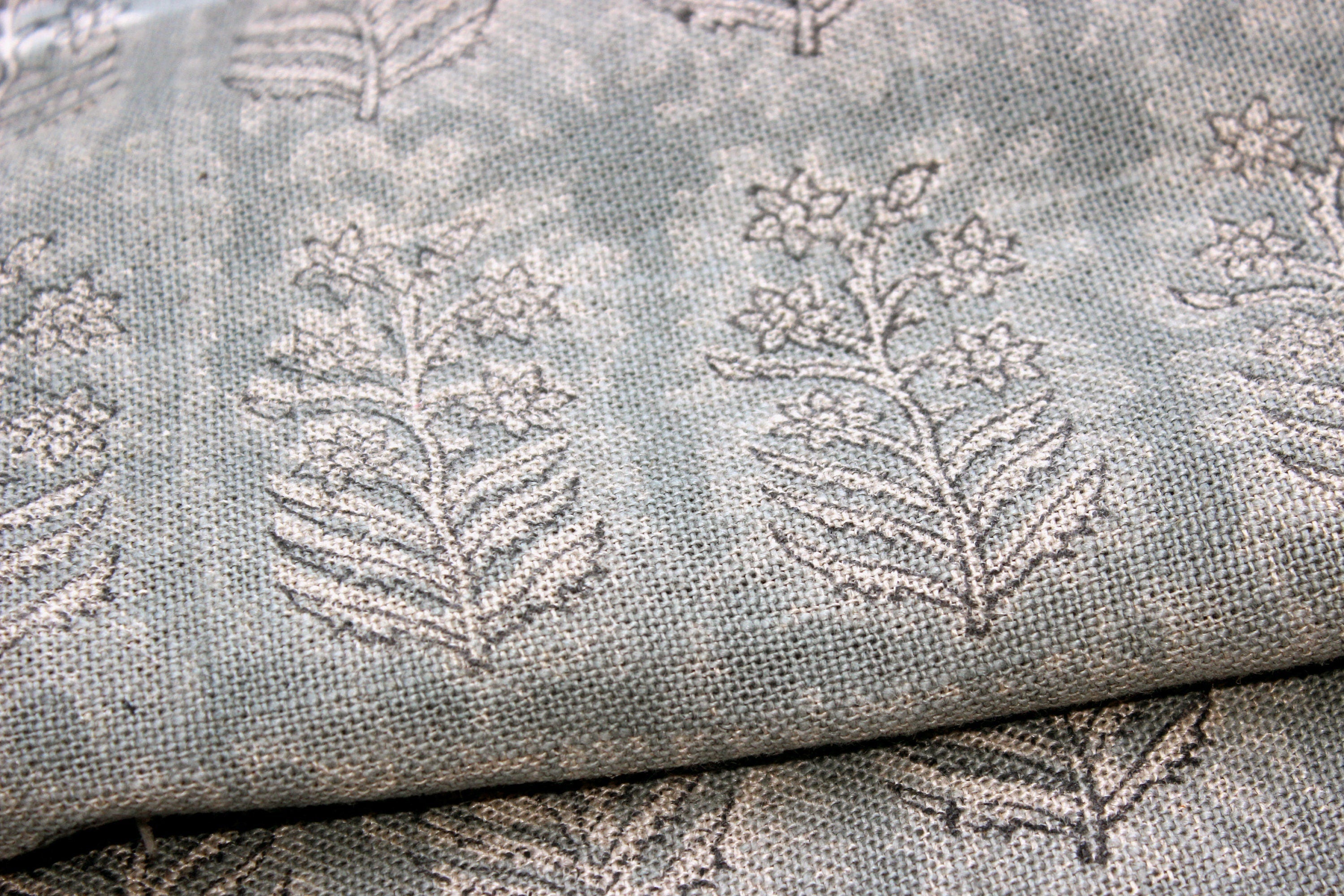 Inderdhanush  Heavy Linen Block Print Fabric Indian Hand Made Art Home Decor
