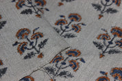 Botanicalblock Print Handloom Linen Fabric Heavy Linen Fabric Block Print Upholstery Fabric, Pillow Cover Fabric, Curtain Linen By The Yard