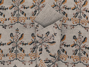 Block Print Linen Fabric, Nakshtra  Black Yellow  100% Natural Linen With Handmade Wood Block Print  Organic And Sustainable Fabric  Home & Interior Decor, Pillow