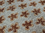 Block Print Linen Fabric, Pushp Samita  Spring Flower Block Print Linen Fabric  Heavy Weight Linen By The Yard  Fabric For Pillows & Cushion Cover