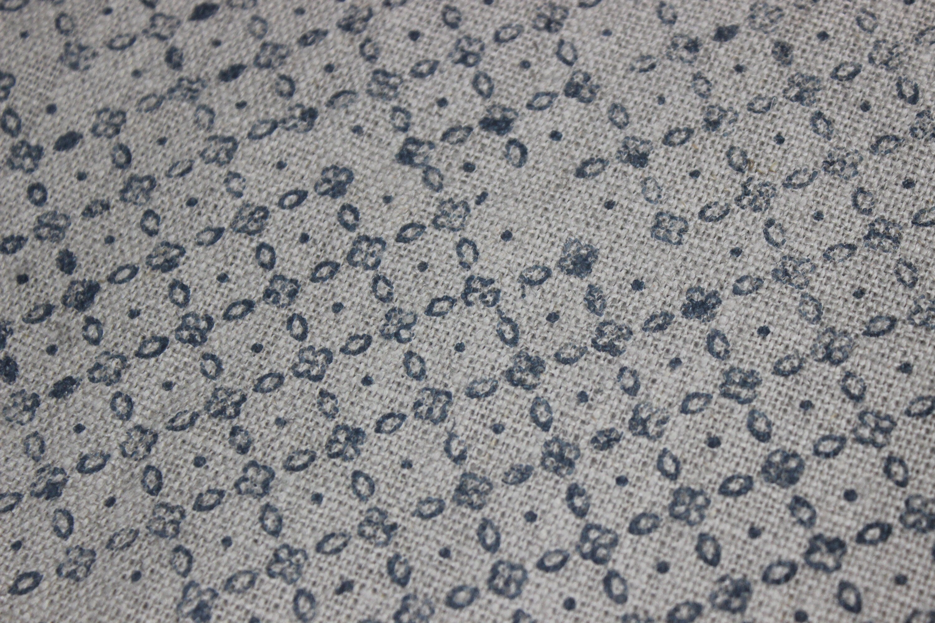 Block Print Linen Fabric, Sitara  Indian Hand Block Printed Fabric, Floral Print Fabric, Heavy Weight 100% Linen Print Fabric, Craft Fabric By The Yard