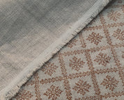 Chopad  Indian Floral Hand Block Printed 100% Linen Cloth, Fabric By The Yard, Fabric For Curtains Pillows Fabric