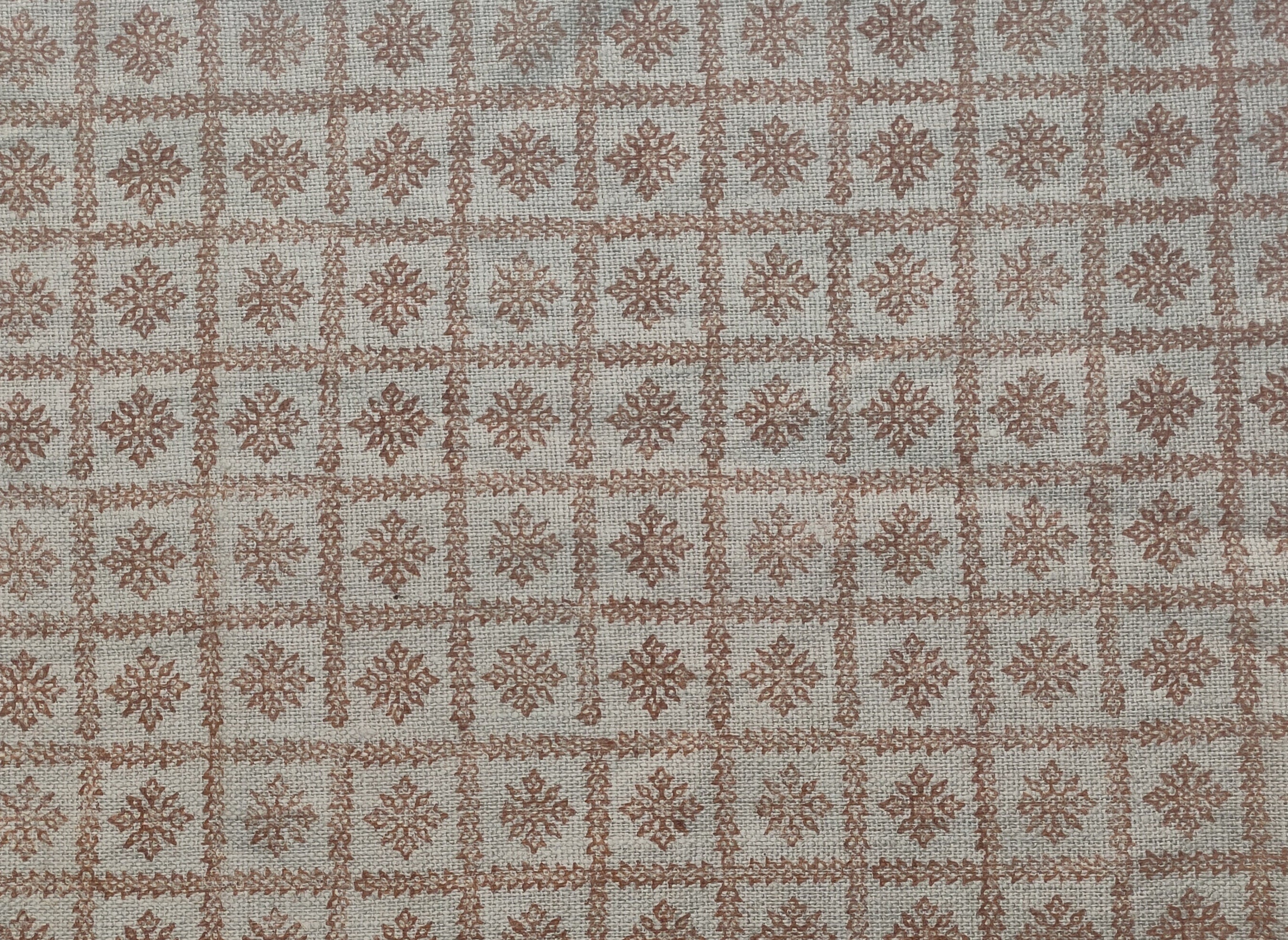 Chopad  Indian Floral Hand Block Printed 100% Linen Cloth, Fabric By The Yard, Fabric For Curtains Pillows Fabric