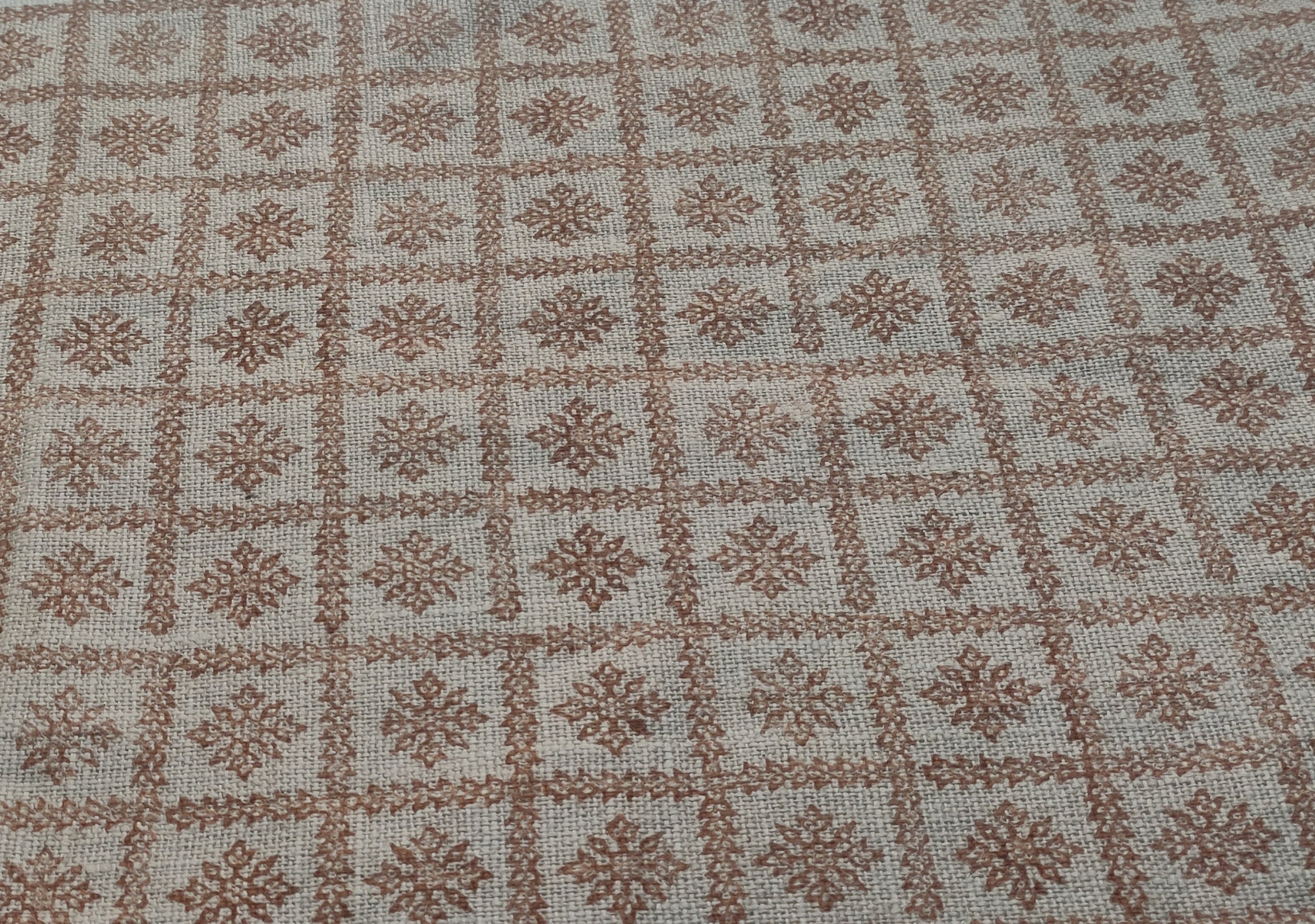 Chopad  Indian Floral Hand Block Printed 100% Linen Cloth, Fabric By The Yard, Fabric For Curtains Pillows Fabric