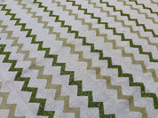 Block Print Linen Fabric, Surekha  Linen Print Fabric, Green Block Print Fabric, Fabric By The Yards, Block Printed Cushion Cover, Wave Pattern Fabric Upholstery
