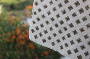 Chakor  Block Printed Pillow Cover Fabric, Hand Block Handloom Linen Fabric, Heavy Fabric, Geometric Print Fabric