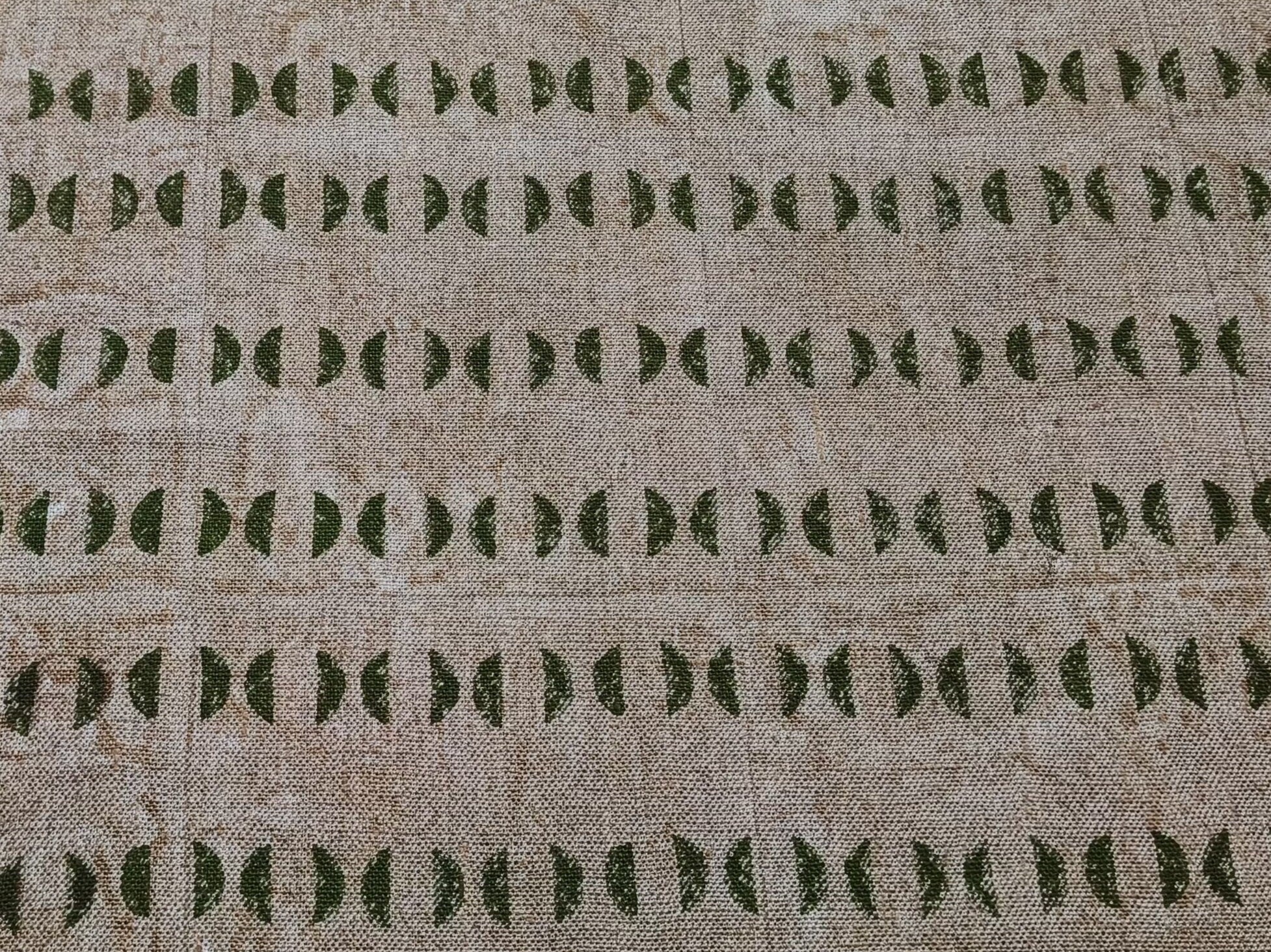 Block Print Linen Fabric, Namastae  Block Print Crafting Fabric, Indian Hand Block Printed Linen Fabric, Floral Print Linen Textile, Linen Cloth By The Yard