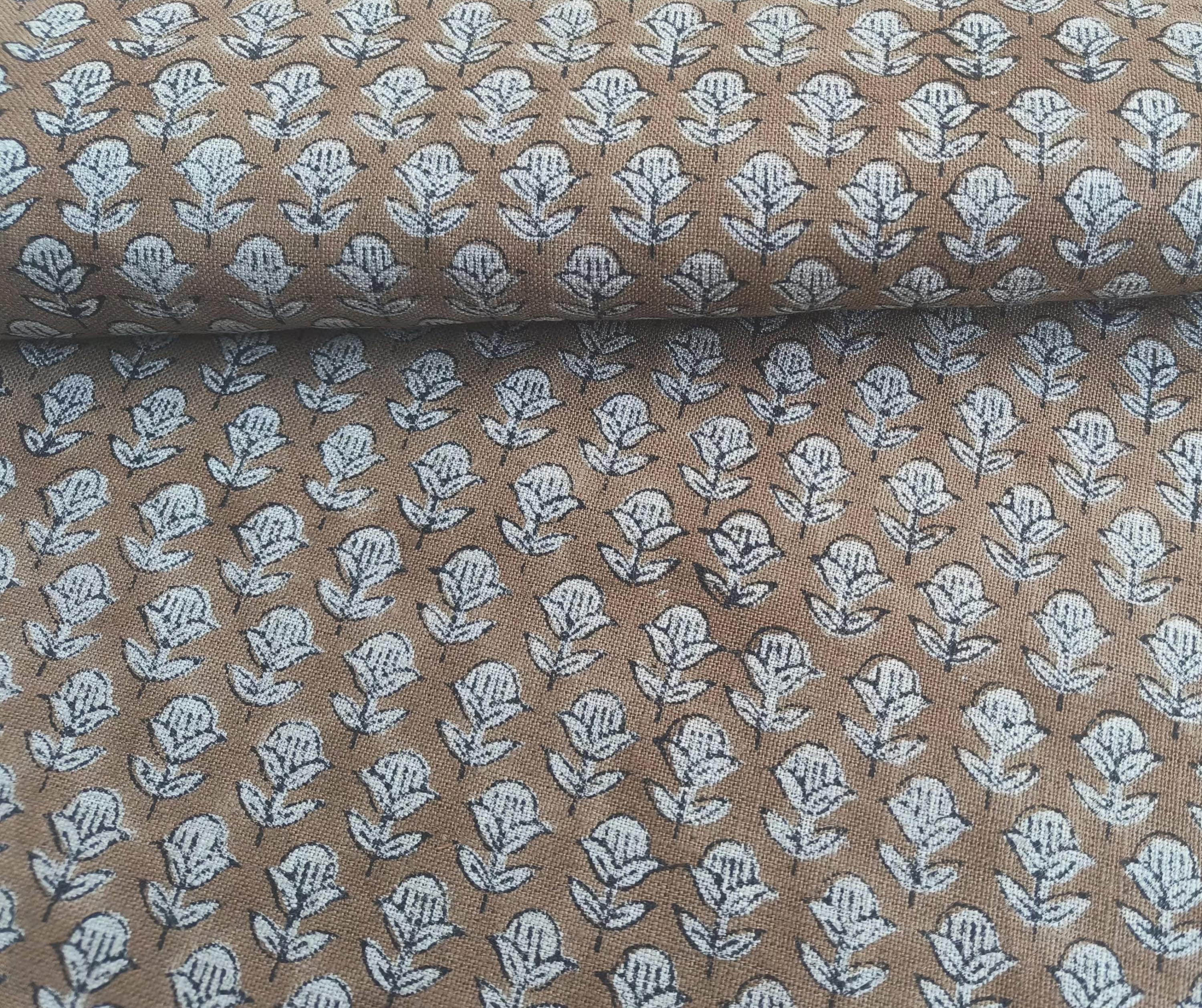 Thick Linen 58"Wide, Most Popular Block Print Fabric For Home Decors best for upholstery, Cushion Cover - TARANGINI