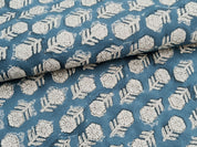 Block Print Linen Fabric, Tulsi Buti  Organic Block Print Linen Fabric  Hand Block Indian  Floral Print Linen Fabric From India, Upholstery And Pillow Cases