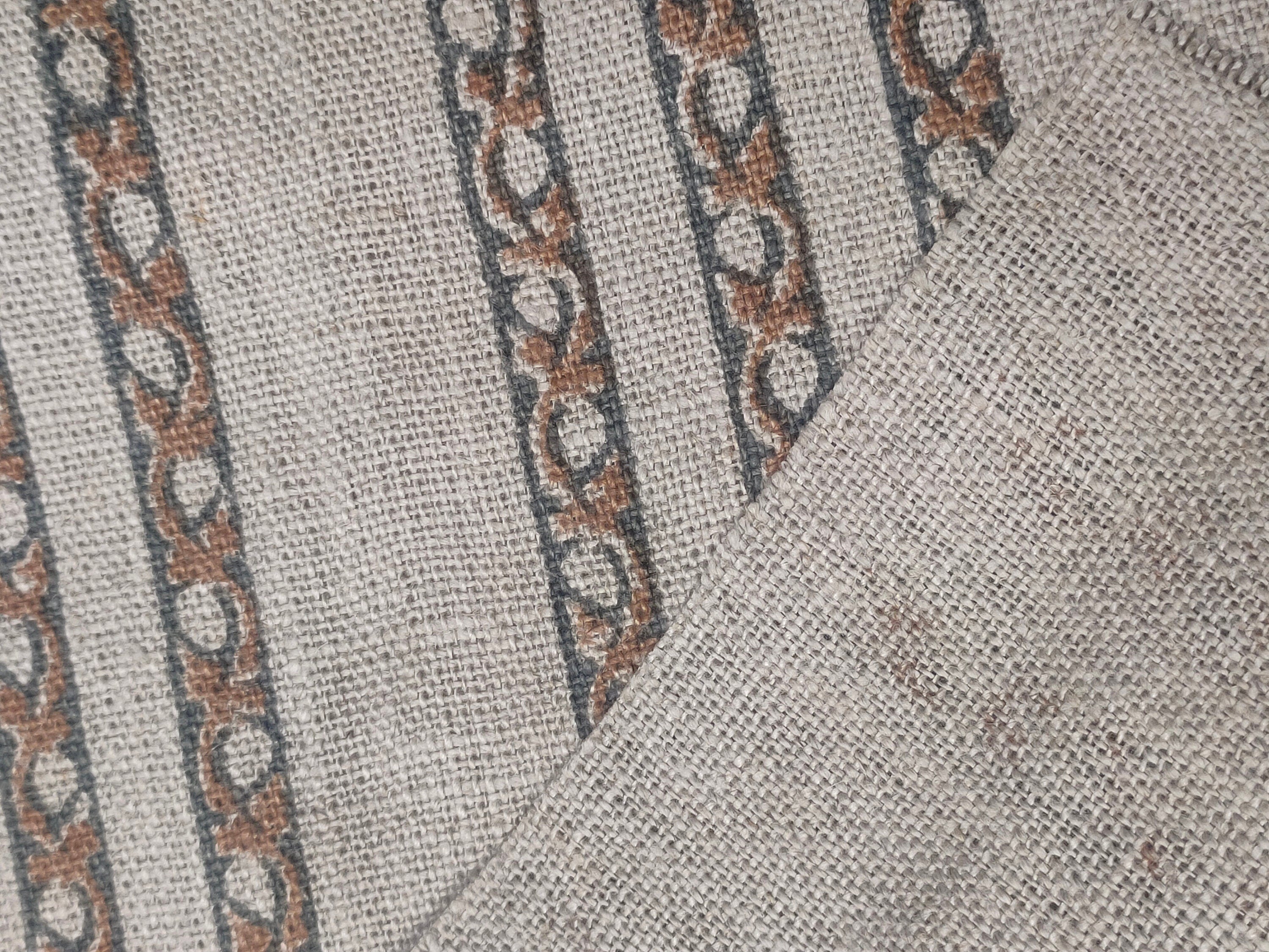 Block Print Linen Fabric, Trilane  Block Print, Indian Fabric, Block Print Pillow Covers, Block Printed Upholstery, Designer Floral Fabric