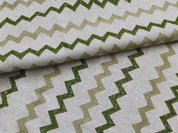 Block Print Linen Fabric, Surekha  Linen Print Fabric, Green Block Print Fabric, Fabric By The Yards, Block Printed Cushion Cover, Wave Pattern Fabric Upholstery