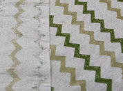 Block Print Linen Fabric, Surekha  Linen Print Fabric, Green Block Print Fabric, Fabric By The Yards, Block Printed Cushion Cover, Wave Pattern Fabric Upholstery