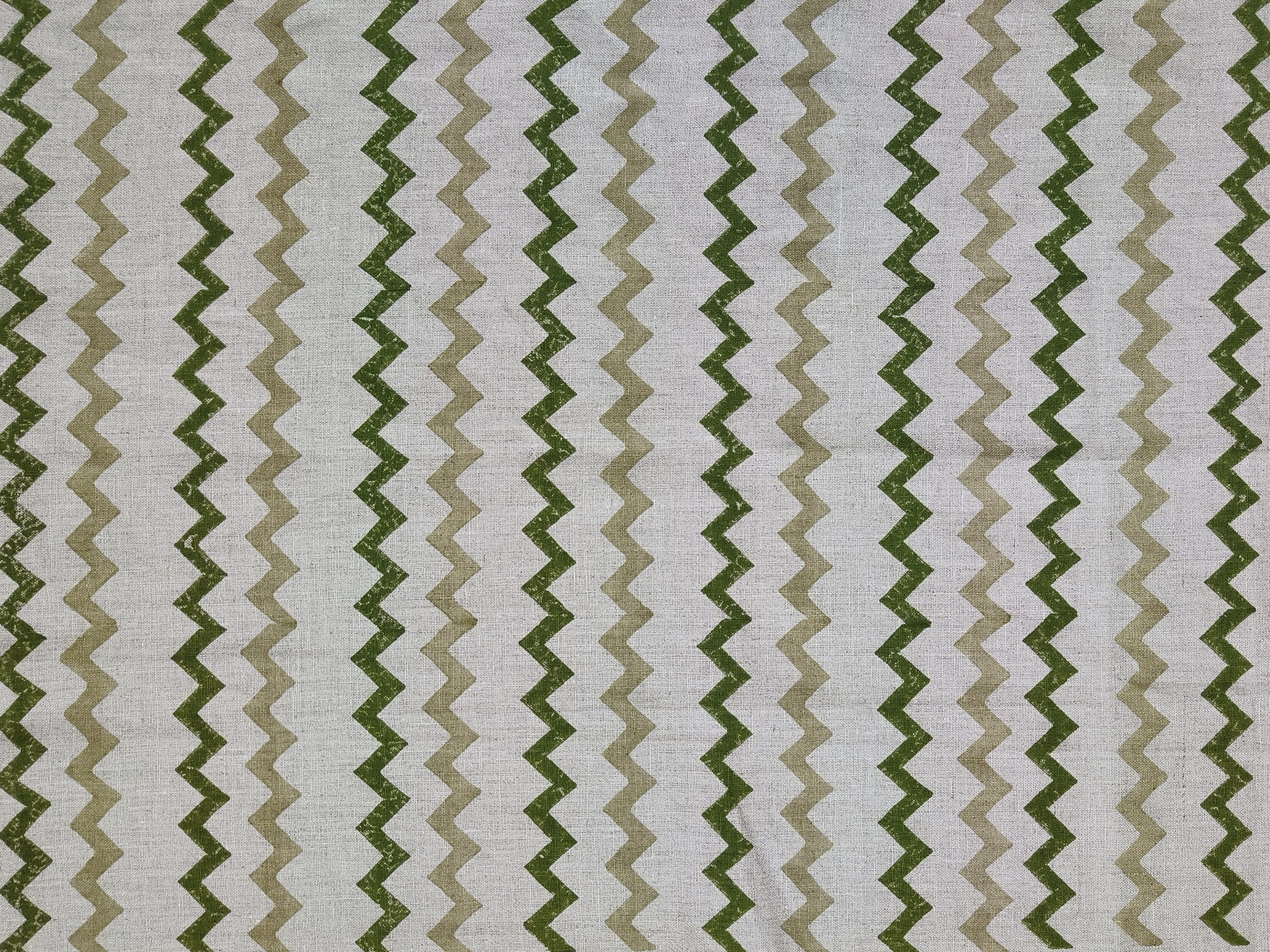 Block Print Linen Fabric, Surekha  Linen Print Fabric, Green Block Print Fabric, Fabric By The Yards, Block Printed Cushion Cover, Wave Pattern Fabric Upholstery