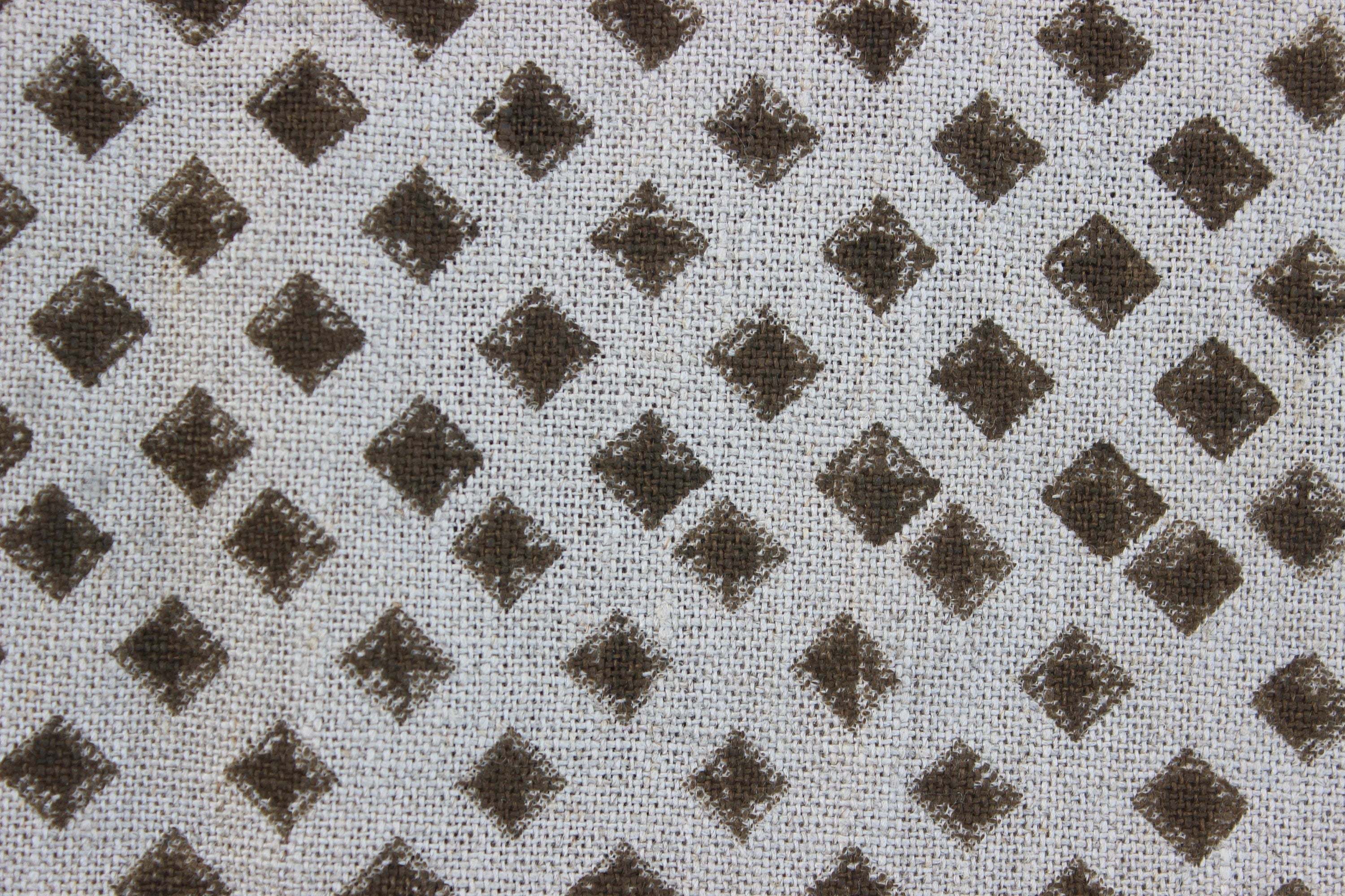 Chakor  Block Printed Pillow Cover Fabric, Hand Block Handloom Linen Fabric, Heavy Fabric, Geometric Print Fabric