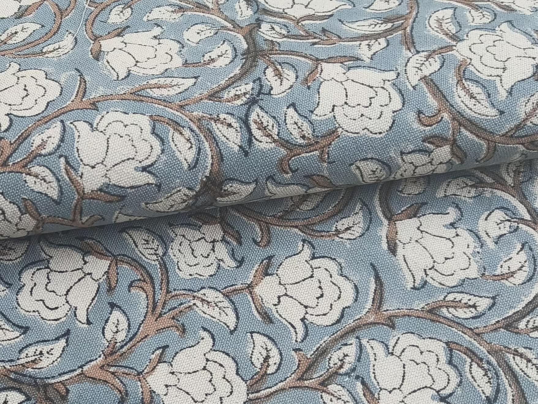 Amritvela Grey  Linen Fabric, Block Print Fabric, India Fabric, Luxury Fabric By The Yard, Linen Tablecloth Fabric  100% Natural Linen