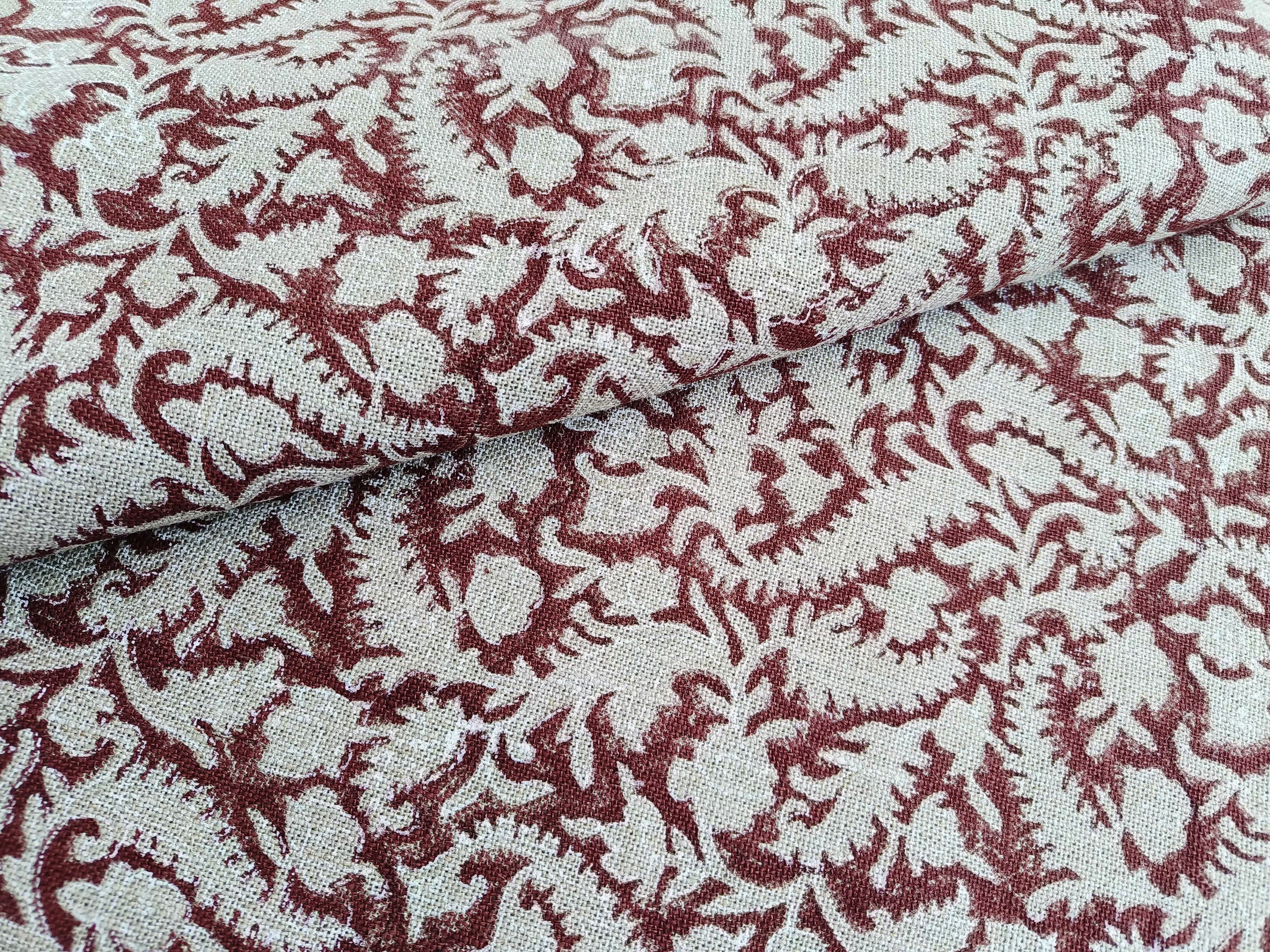 Black Forest  Handloom Block Print  Fabric, Indian Block Print,Fabric For Decorative Cushion,Upholstery Fabric,Fabric By Yard