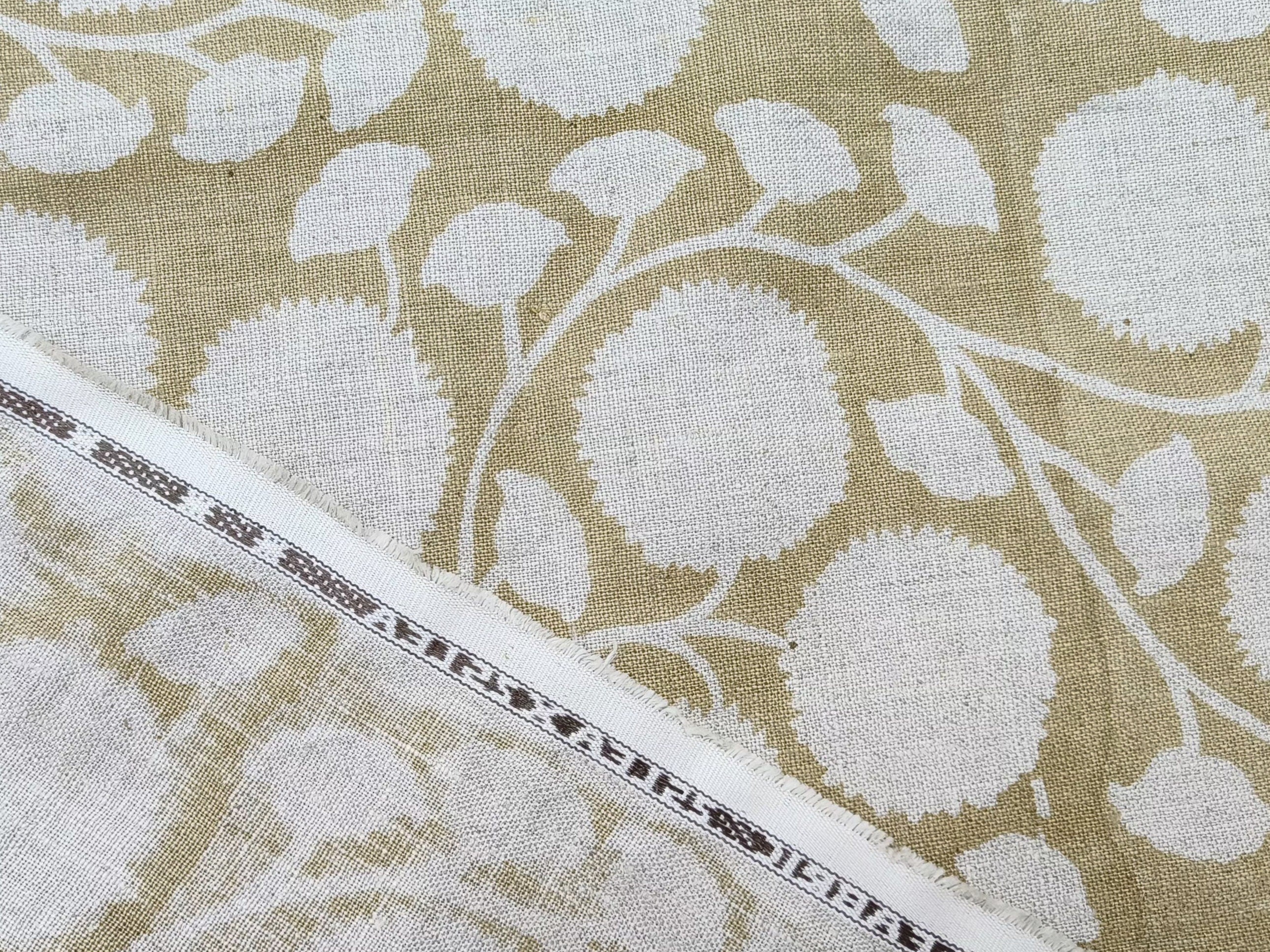 Linen Fabric, Sudarshan, Block Print, Fabric By Yard, Indian Handloom Fabric, Home Décor