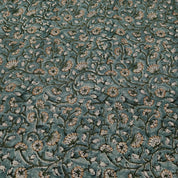 Himachal Dark  Floral Block Print Linen Fabric, Also Cotton By The Yard Fabric, Cushion Pillow Upholstery Fabric, Home Decor