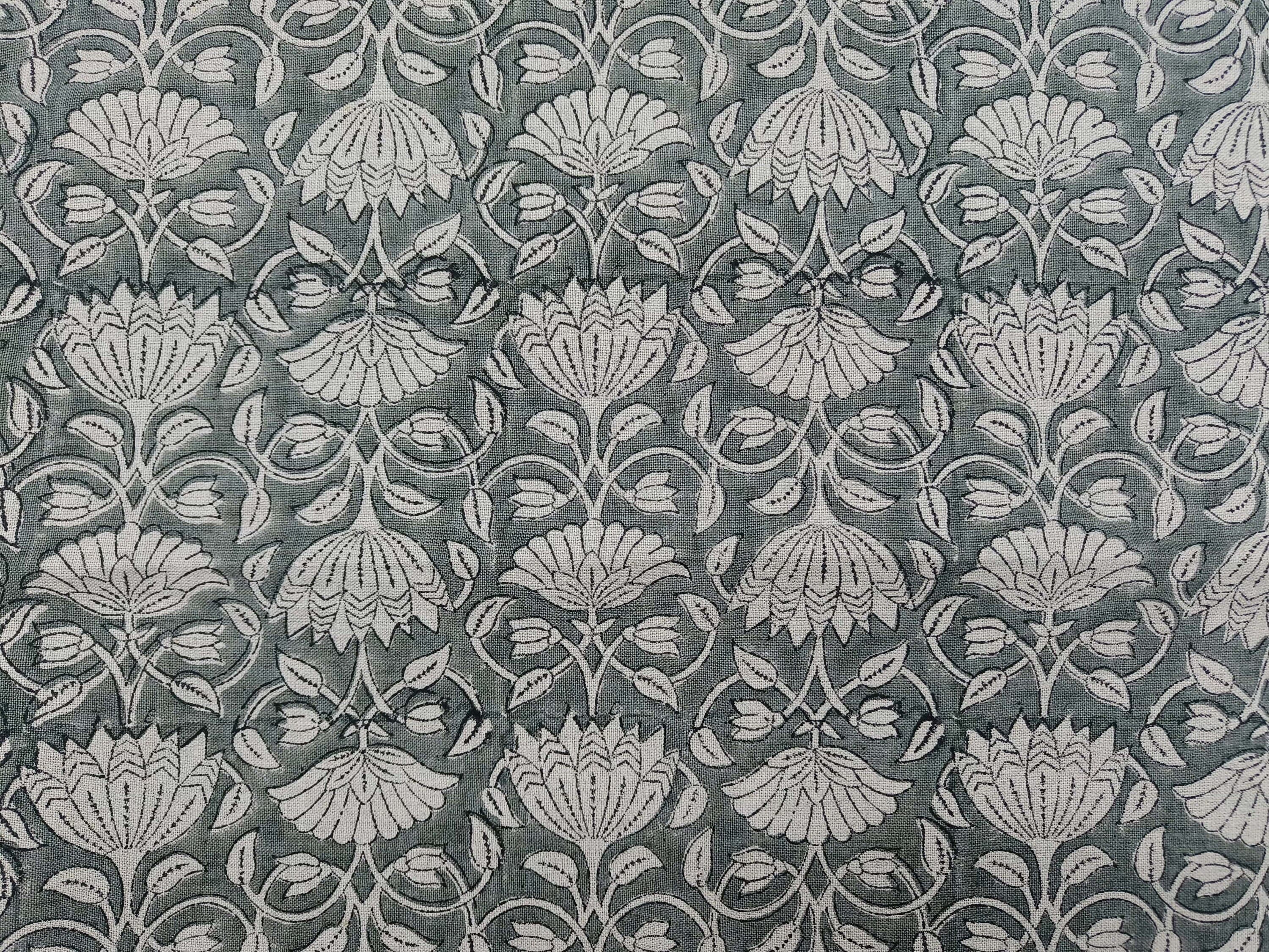 Block Print Linen Fabric, Ulta Kamal  Handblock Pure Linen Fabric  Heavy Weight 180Gsm  Printed Fabric For Upholstery, Curtains, Cushions