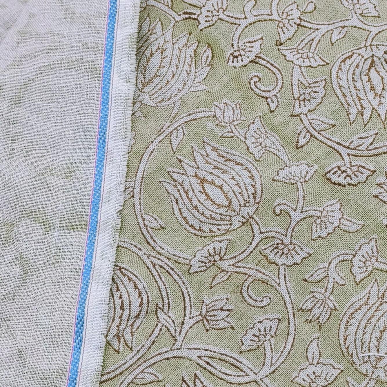 6 Kamal Unique Block Print Patterned Linen Flax Fabric  Decorative Fabric By The Yard  Pillow Cases & Cushion Cover