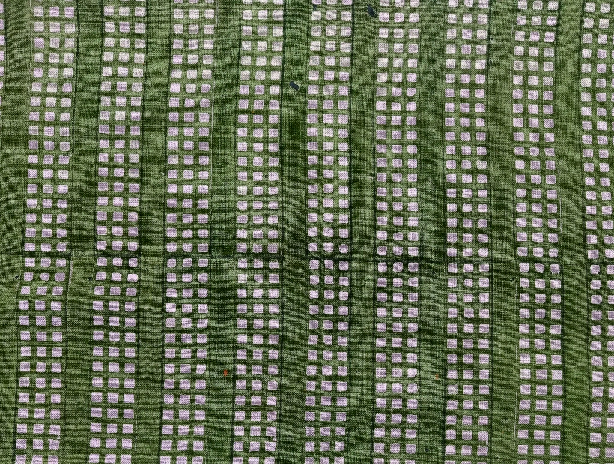 Block Print Linen Fabric, Rubik'S Cube  Green Geometric Block Print Linen Fabric, Also Cotton By The Yard, Modern Home Decor Fabric, Upholstery Cushion Pillow