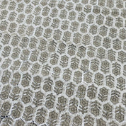 Block Print Linen Fabric, Tulsi Buti  Natural Linen  Block Print Indian Fabric By The Yard  Width 58"  Hand Block Upholstery, Block Print Pillow Cases