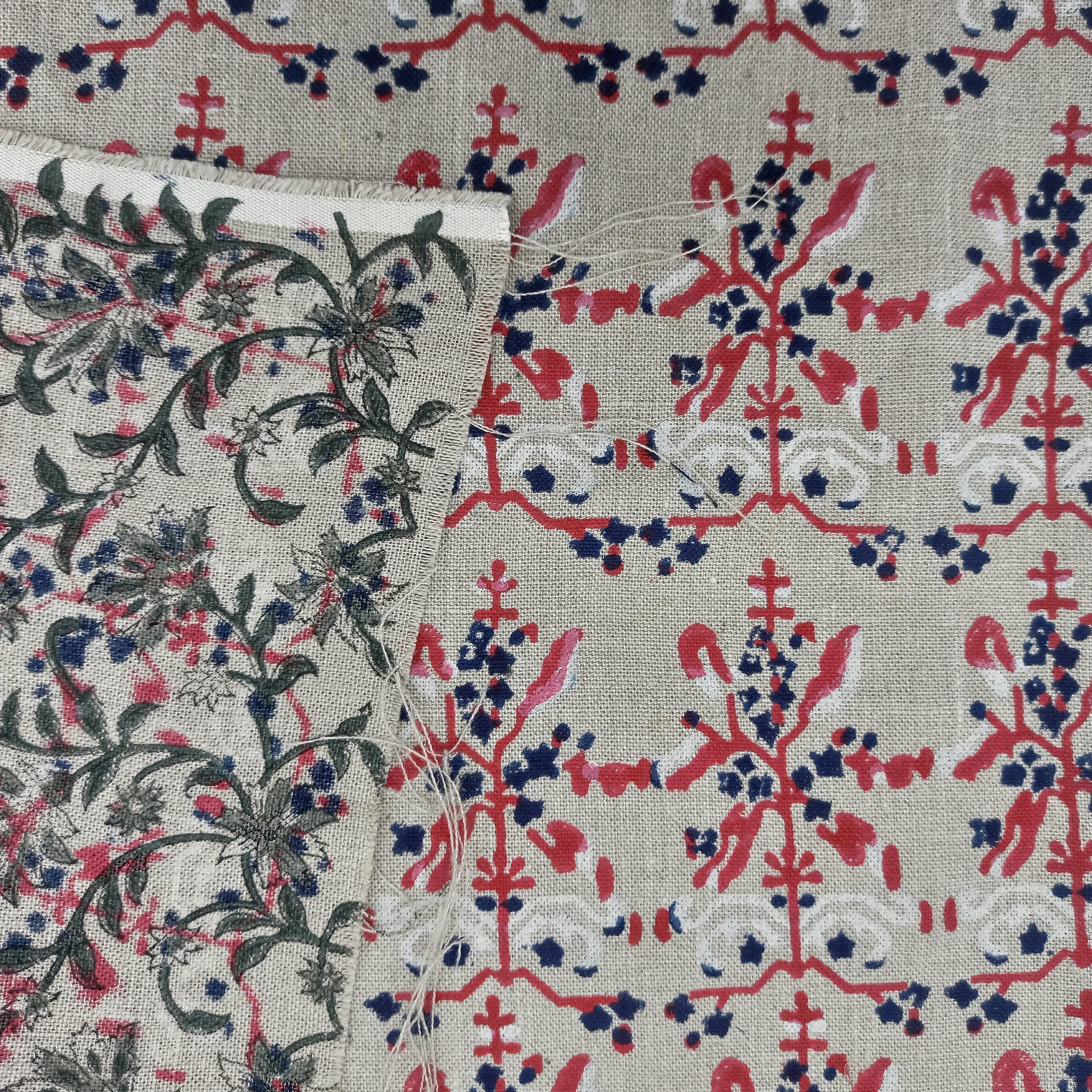 Nakshatra, Thick Linen, Hand Block Print, curtain yard, luxury fabric Linen, Sofa Cushion Fabric, printed curtains, independence day