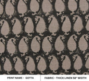Block Print  Thick Linen 58" Wide, fabric by the yard, Indian print, handloom Pillow Curtains Linen By The Yard - Gotta