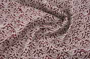 Pure Linen 58" Wide Block printed curtains, Indian Fabric, luxury fabric Linen, upholstery Linen, sewing fabric - Shatru Red
