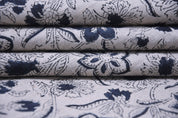 Hand Block Print, fabric by the yard, luxury fabric Linen, printed fabric, upholstery cushion, Pure Linen - Gul Mehandi