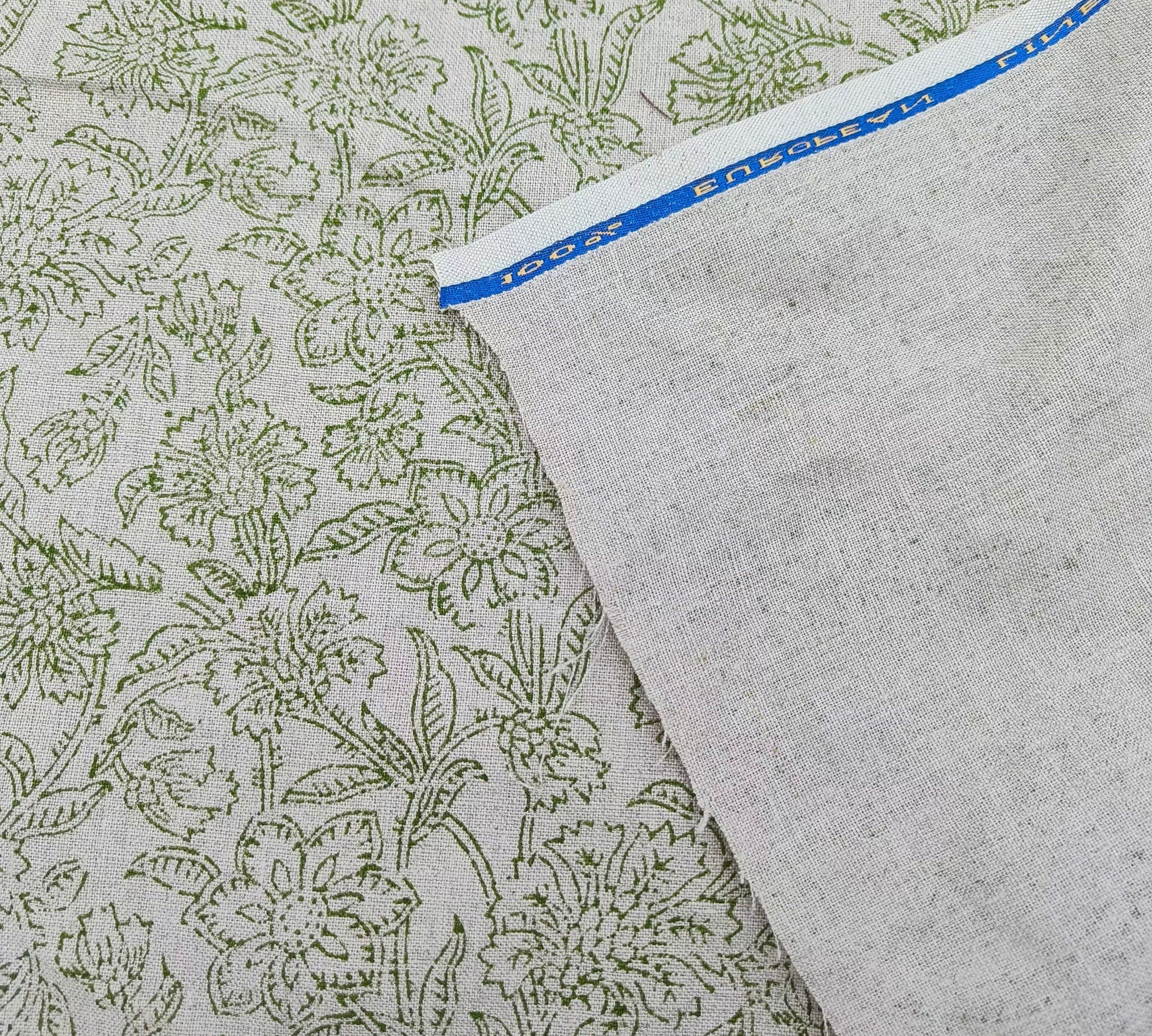 fabric by the yard, Pure linen Fabric, curtain yardage, Indian fabric, linen textile, printed curtains - Jarul