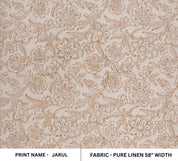 Pure linen 58" wide block print fabric by the yard,  curtain yardage, Floral Indian fabric, printed curtains - Jarul