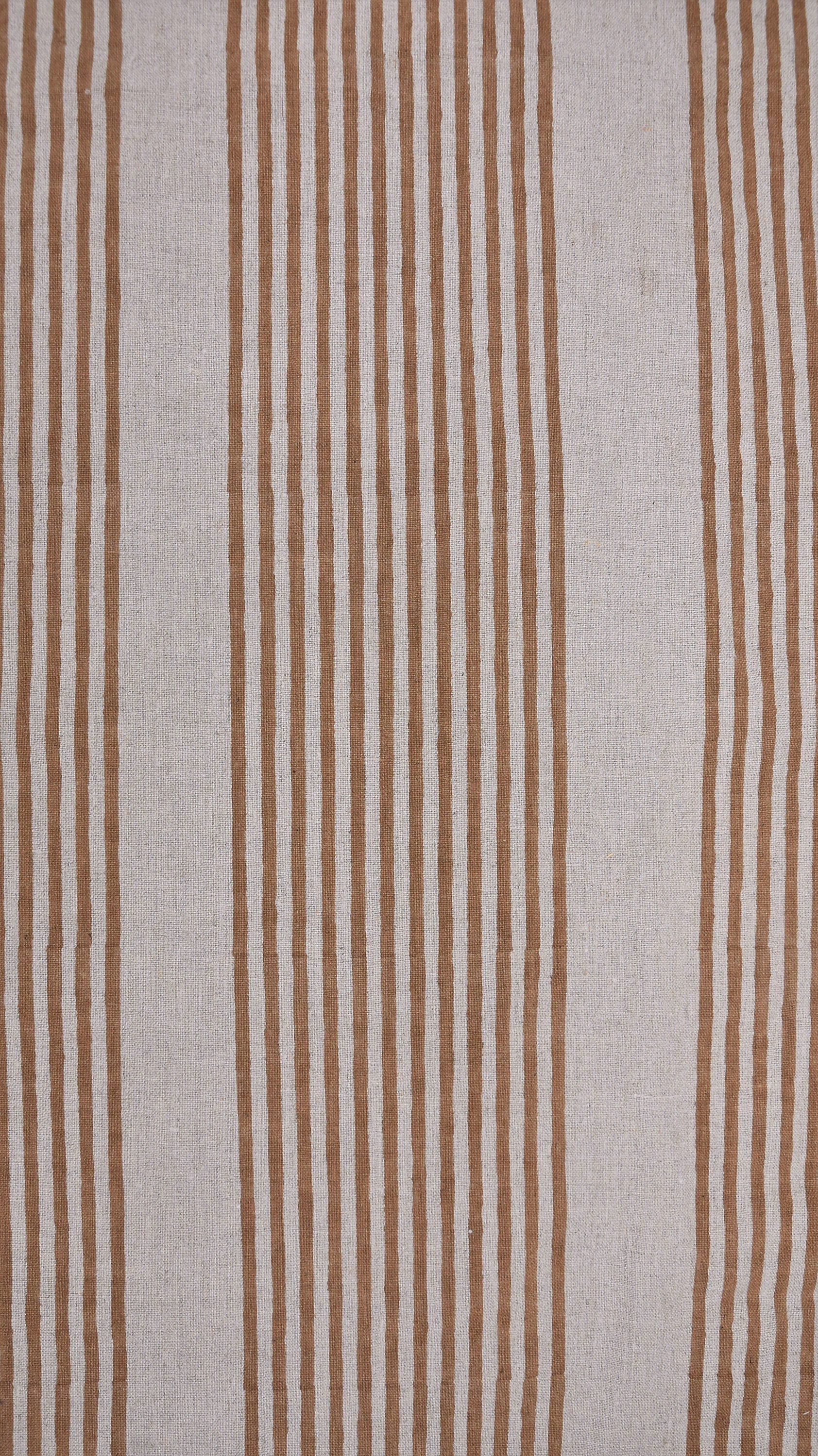 Natural pure Linen 58" Wide block print fabric, upholstery, Modern fabric, Handloom Linen by yard, Pillow covers - Ziba