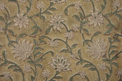 Thick Linen 58" Wide, Block Print Indian Cushion Cover, Decorative Floral Printed Curtain, Sofa and Table Cloth - AARADHANA