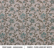Viscose Linen 63" Wide, block print fabric, Upholstery Fabric, pillow cover fabric, Curtain Linen By The Yard - Aradhna