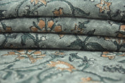 Block Print Thick Linen 58" Wide, Genuine Fabric, Curtain Cover, Beige, Parpal Floral, Indian Cushion Cover - Naayab