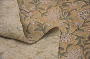 Thick Linen 58" Wide, Block Print Indian Cushion Cover, Decorative Floral Printed Curtain, Sofa and Table Cloth - AARADHANA