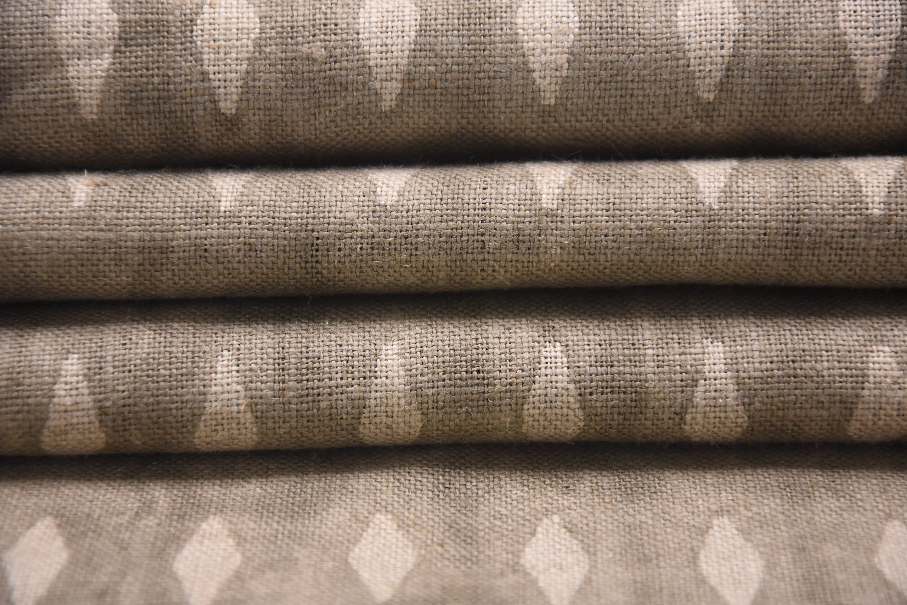 Thick Linen 58" Wide, Indian Fabric Block Print, Gray Geometrical Pattern, Neutral Home Decor, Decorative Pillow Cover - OMGI