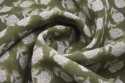 Thick linen 58" Wide, Green Rose Floral Hand block Linen Pillow Cover, Indian Upholstery Fabric Cushion Cover - Rohini