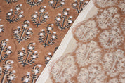 Block print Thick linen 58" wide, Indian fabric, floral print pillow cover, table cloth, handloom curtains, linen by yards - NEEL GAGAN