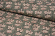 Thick linen 58" wide, Indian fabric print, Block print curtains, linen block print, handmade blocks, Sewing fabric - DAMARU