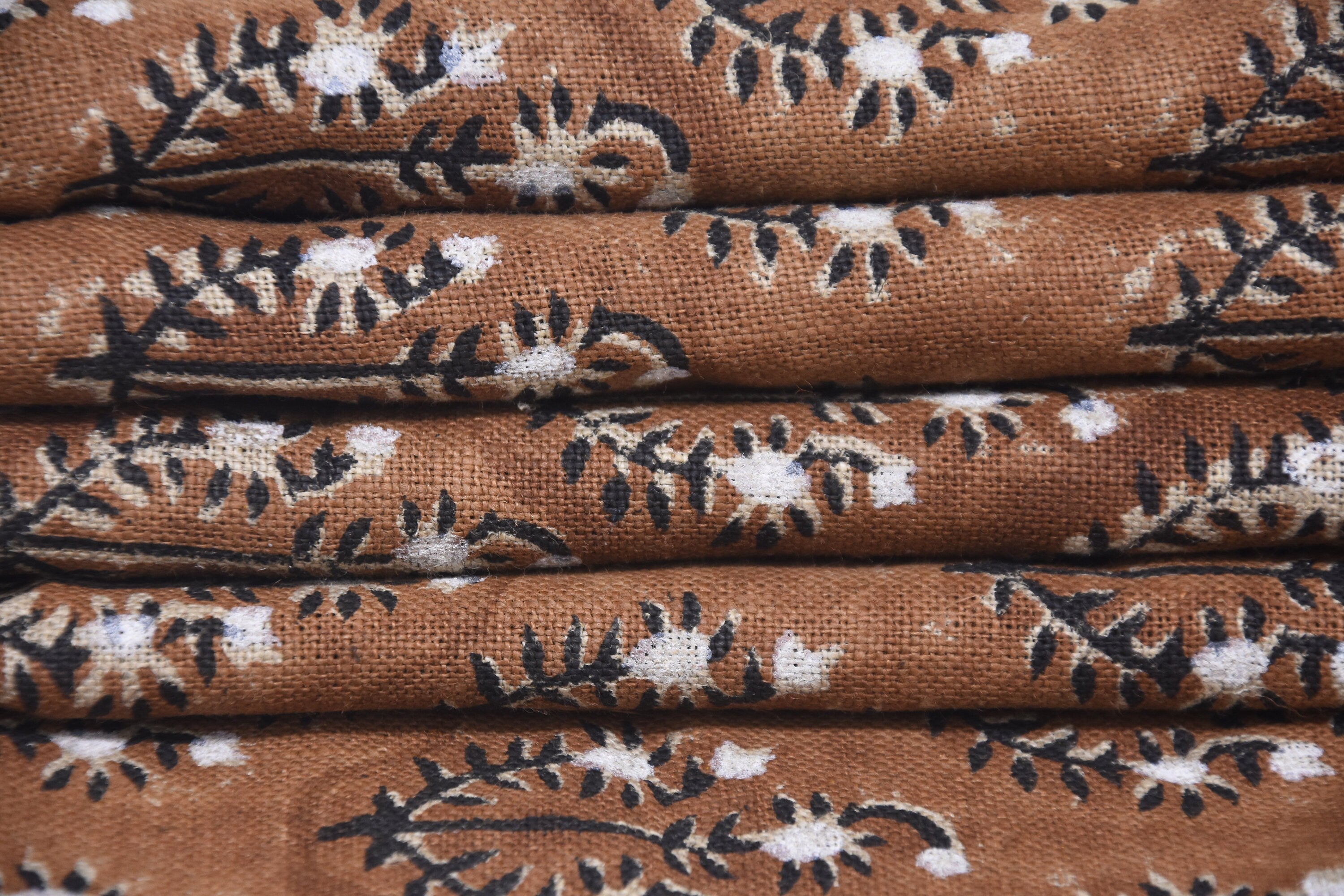 Block print Thick linen 58" wide, Indian fabric, floral print pillow cover, table cloth, handloom curtains, linen by yards - NEEL GAGAN