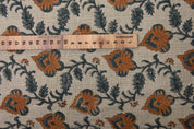 Block print thick linen 58" W fabric, table cushions, upholstery, heavy linen fabric, linen table cloth, pillow - MADHUBALA