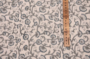 Block print duck canvas 50" wide, cushion cover, upholstery fabric, sofa and table cloth, pillow cover, quilting fabric - HIMACHAL