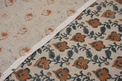 Block print thick linen 58" W fabric, table cushions, upholstery, heavy linen fabric, linen table cloth, pillow - MADHUBALA