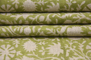 Block print thick Linen 58" Wide, hand block print, Indian Craft Fabric, Home Decor, Linen Napkins, Linen fabric -Chakri