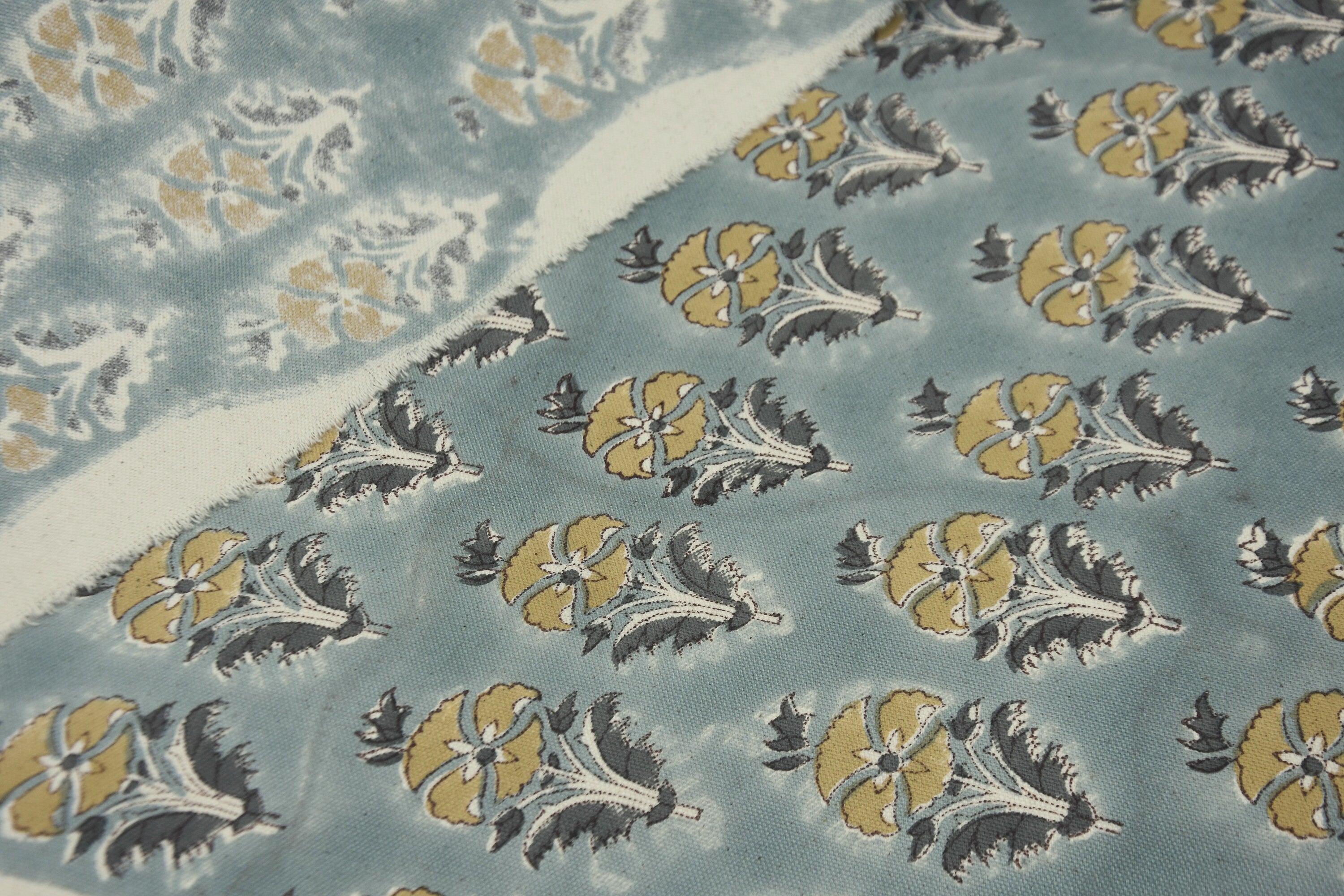 Couch cushion covers, handmade block print pillows and curtains, duck canvas 50" wide, Indian cotton fabric, linen fabric - MOR MUKUT